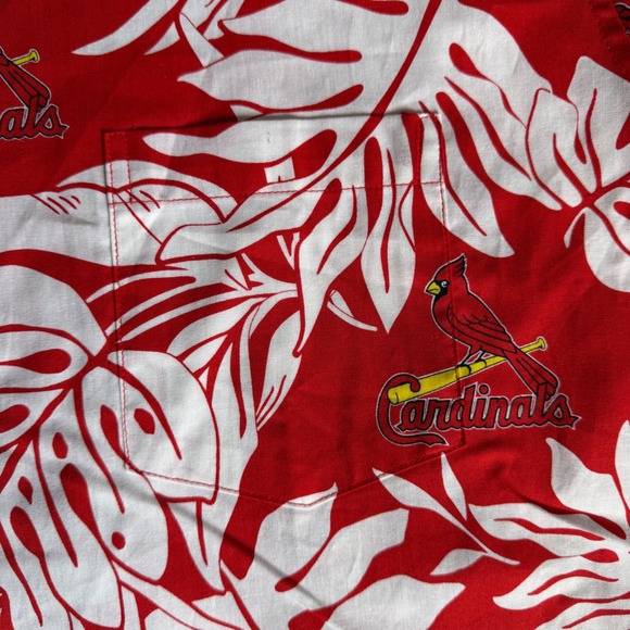 NWT Reyn Spooner St Louis Cardinals Aloha Hawaiian Print Button Up Shirt Size XL - Picture 2 of 7